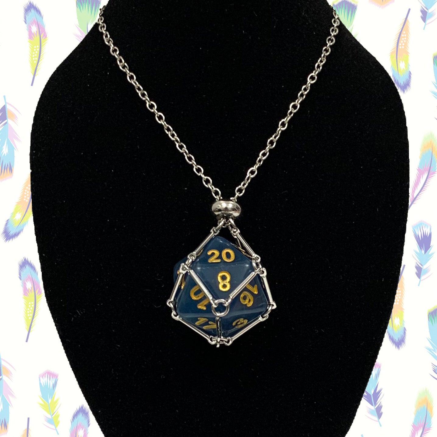 Bar Cage Removable D20 Necklace
