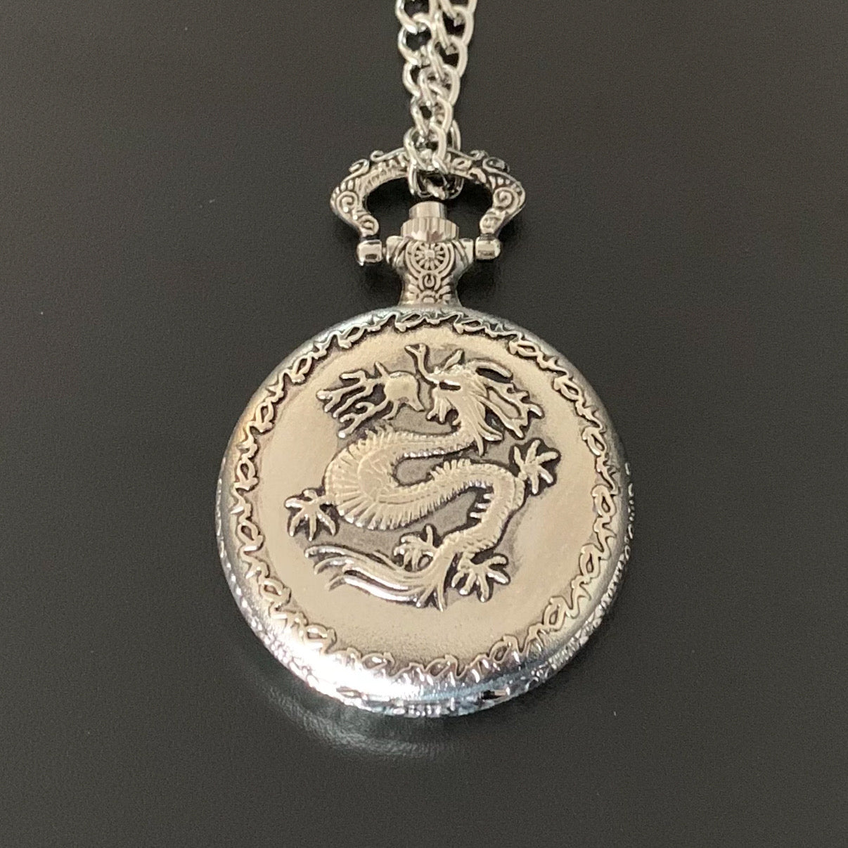 Dragon Pocket Watch Shell with Metal Micro Dice Set