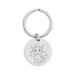 Cute Baby Dragon Stainless Steel Round Keychain — Engraved Baby Dragon Charm
