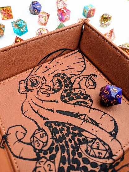 Kraken of Holding Vegan Leather Dice Rolling Tray