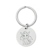 Cute Baby Dragon Stainless Steel Round Keychain — Engraved Baby Dragon Charm