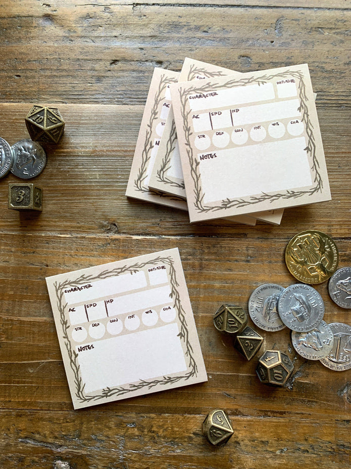 Stat Block Sticky Notes