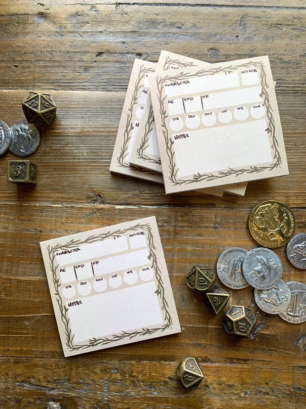 Stat Block Sticky Notes