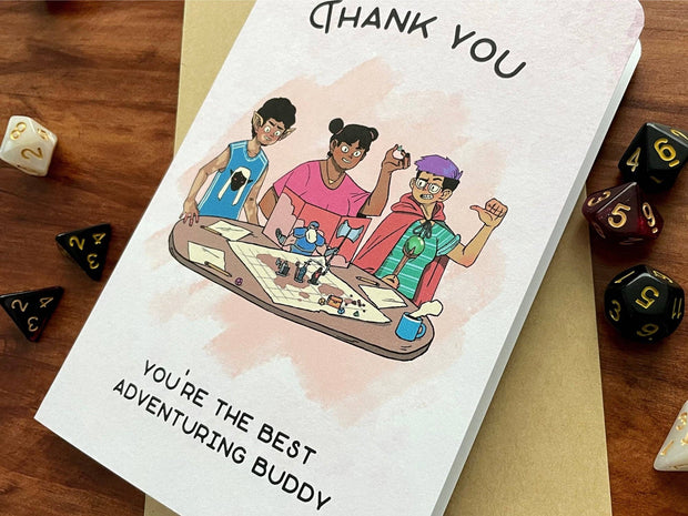 Thank You Adventuring Buddy Greeting Card
