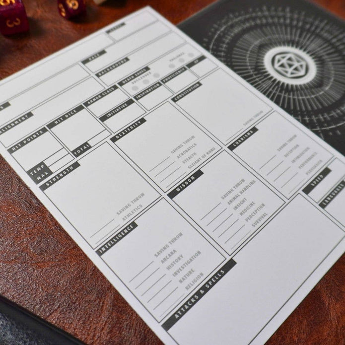 Mini 5e DnD Character Sheets