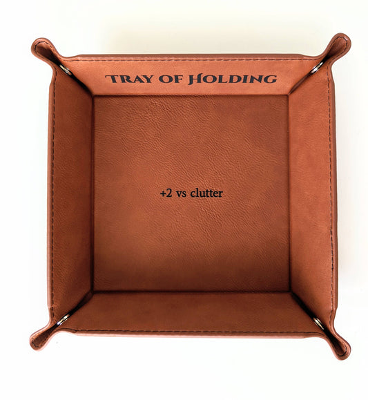 Tray of Holding Vegan Leather Catchall and Rolling Tray