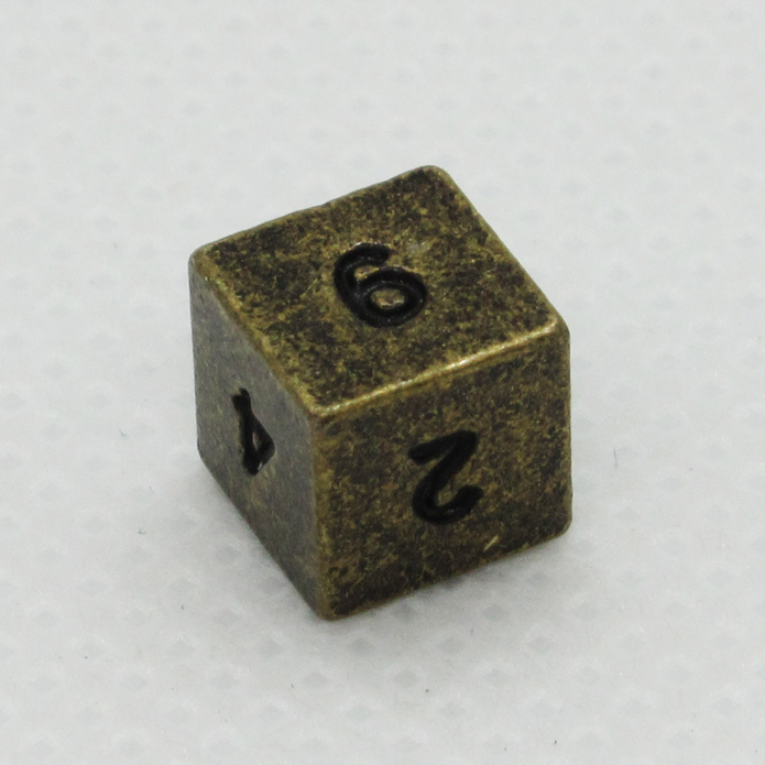 Antique Gold Metal Micro D6