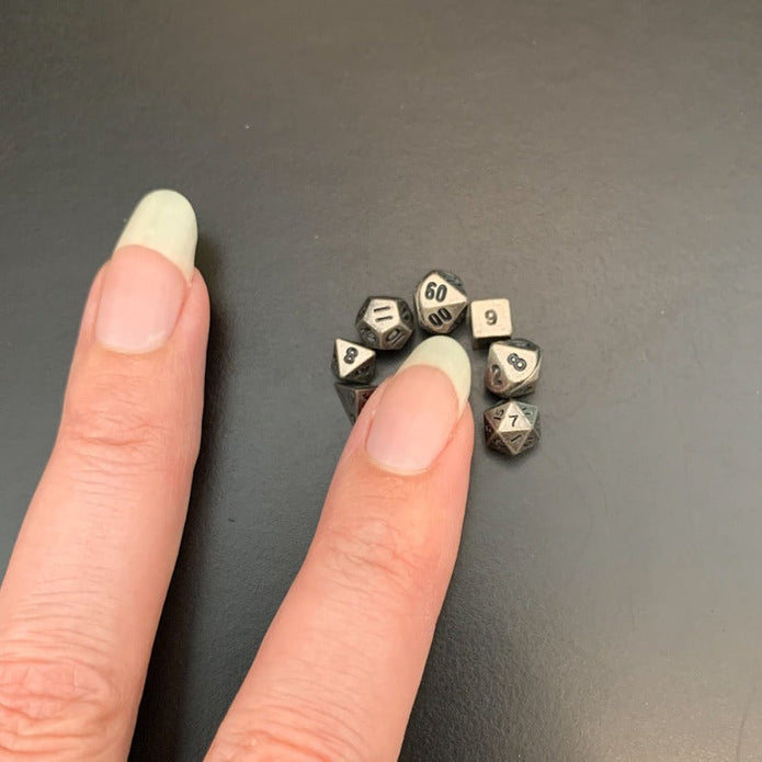 Dragonheart Dice Antique Silver Micro Dice Set
