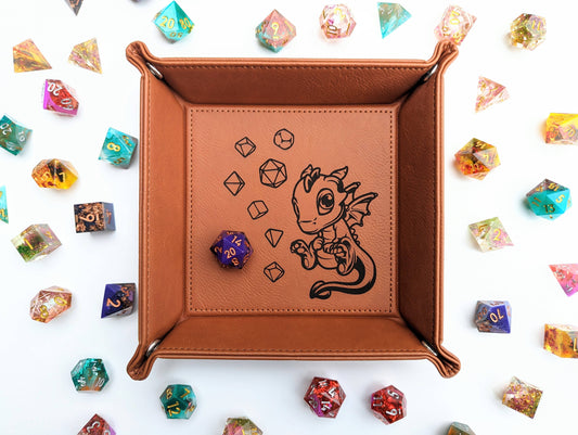 Adoragon Vegan Leather Dice Rolling Tray