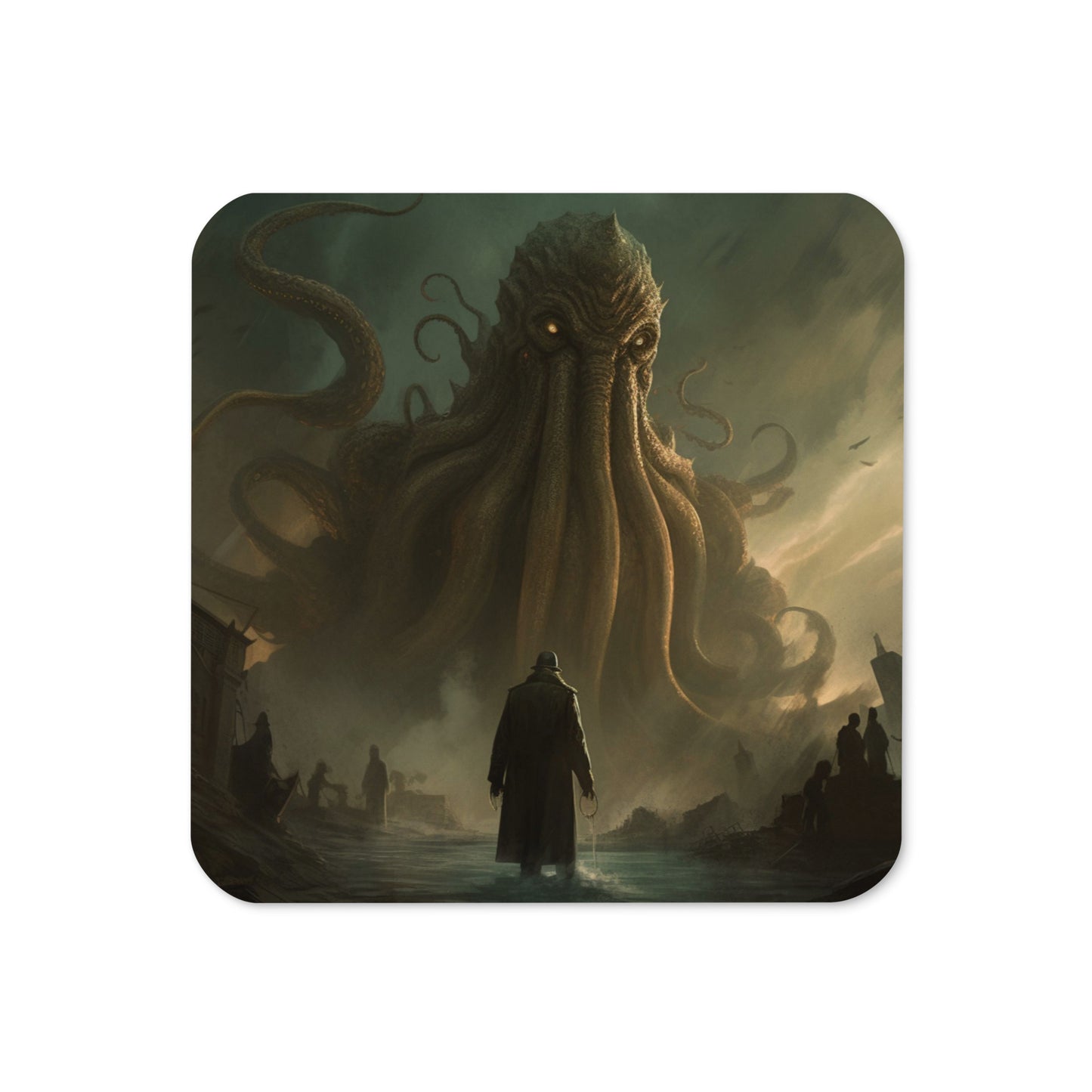 Looming Cthulu Cork-back Coaster