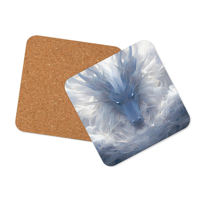 Misty Dragon Cork-back Coaster - Single Coaster