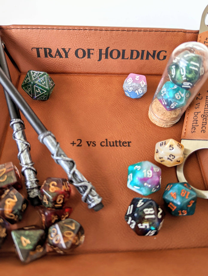 Tray of Holding Vegan Leather Catchall and Rolling Tray