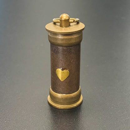 Steampunk Heart Vial with Metal Micro Dice Set