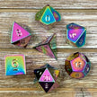 Iridescent Rainbow Metal Dice Set