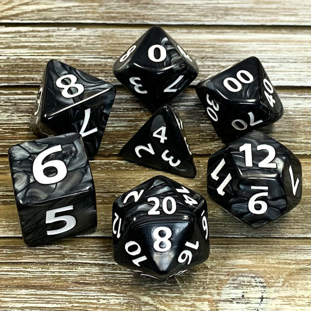 Jumbo Black Pearl Dice Set