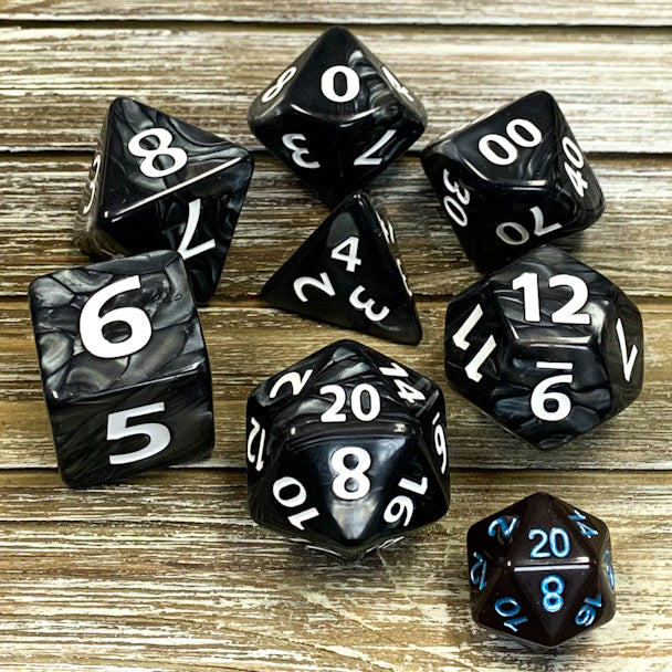 Jumbo Black Pearl Dice Set