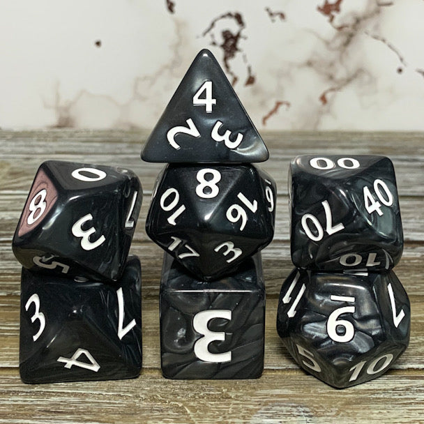 Jumbo Black Pearl Dice Set