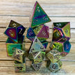Mini Iridescent Rainbow Metal Dice Set