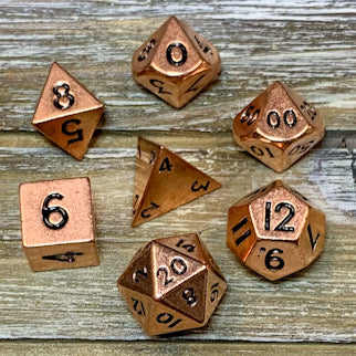 Mini Rose Gold Metal Dice Set