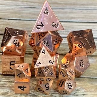 Mini Rose Gold Metal Dice Set