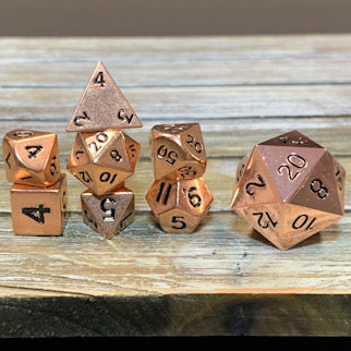 Mini Rose Gold Metal Dice Set