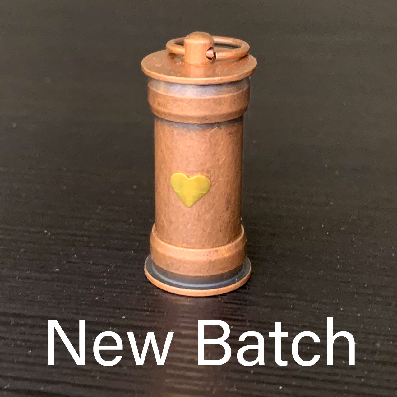 Steampunk Heart Vial with Metal Micro Dice Set