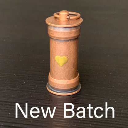 Steampunk Heart Vial with Metal Micro Dice Set