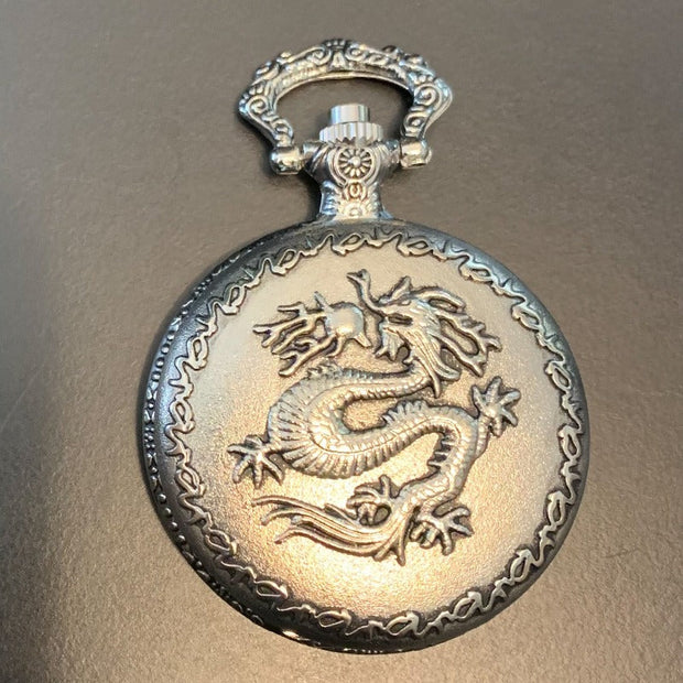 Dragon Pocket Watch Shell with Metal Micro Dice Set