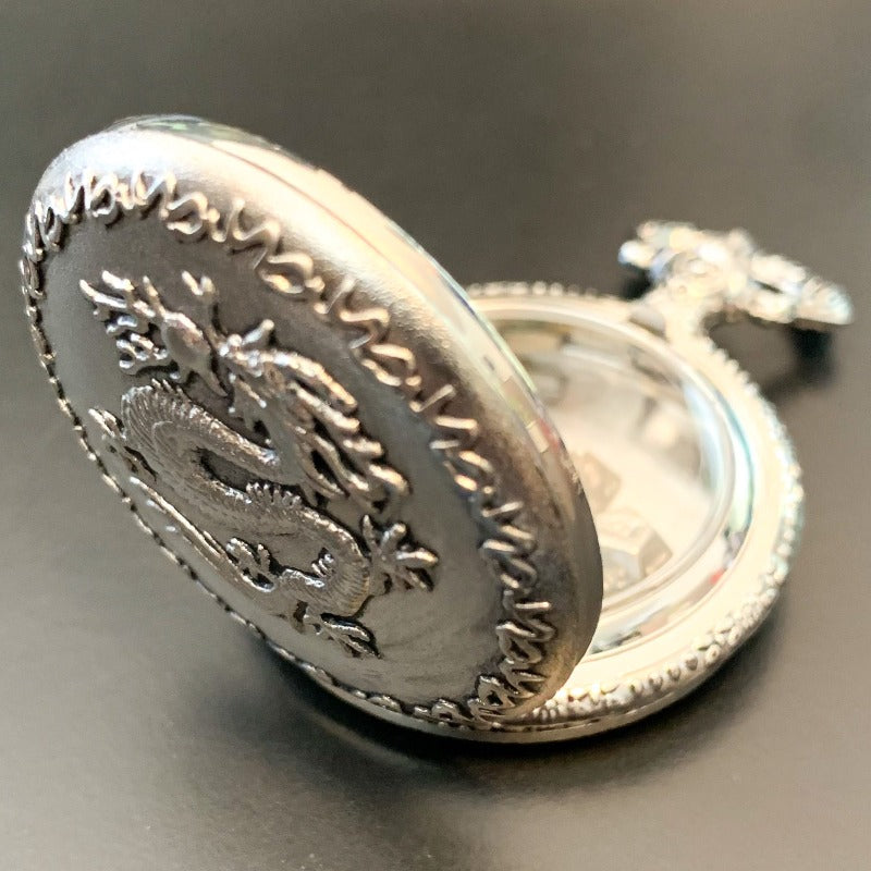 Dragon Pocket Watch Shell with Metal Micro Dice Set