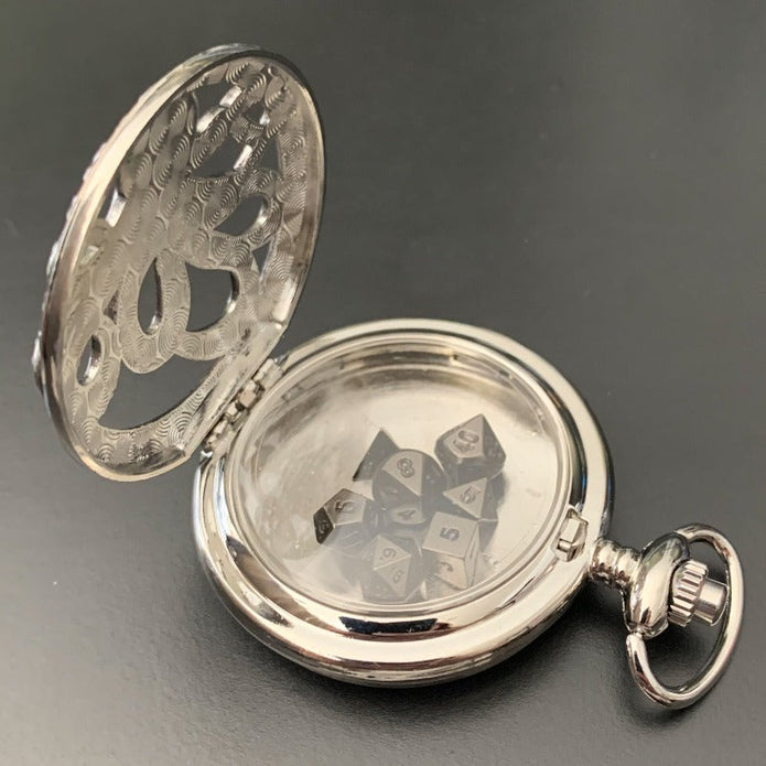 Octopus Pocket Watch Shell with Metal Micro Dice Set
