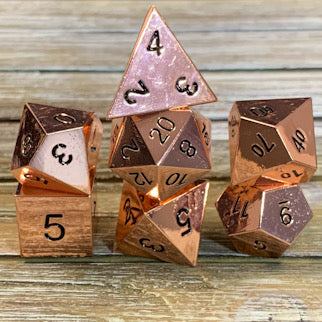 Simply Rose Gold Metal Dice Set