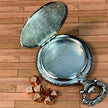 Silver Steampunk Style Pocket Watch Shell with Metal Micro Dice Set