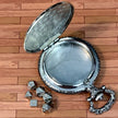 Silver Steampunk Style Pocket Watch Shell with Metal Micro Dice Set