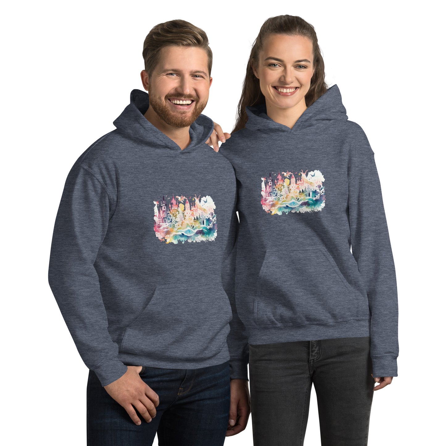 Watercolor Castle Unisex Hoodie