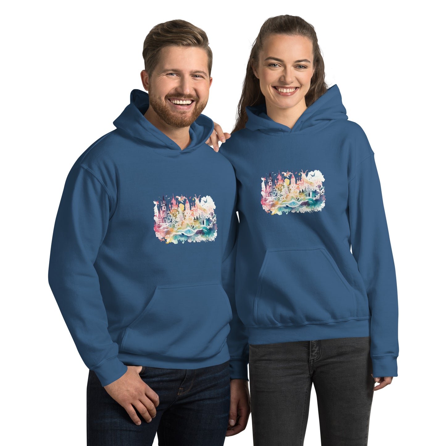 Watercolor Castle Unisex Hoodie