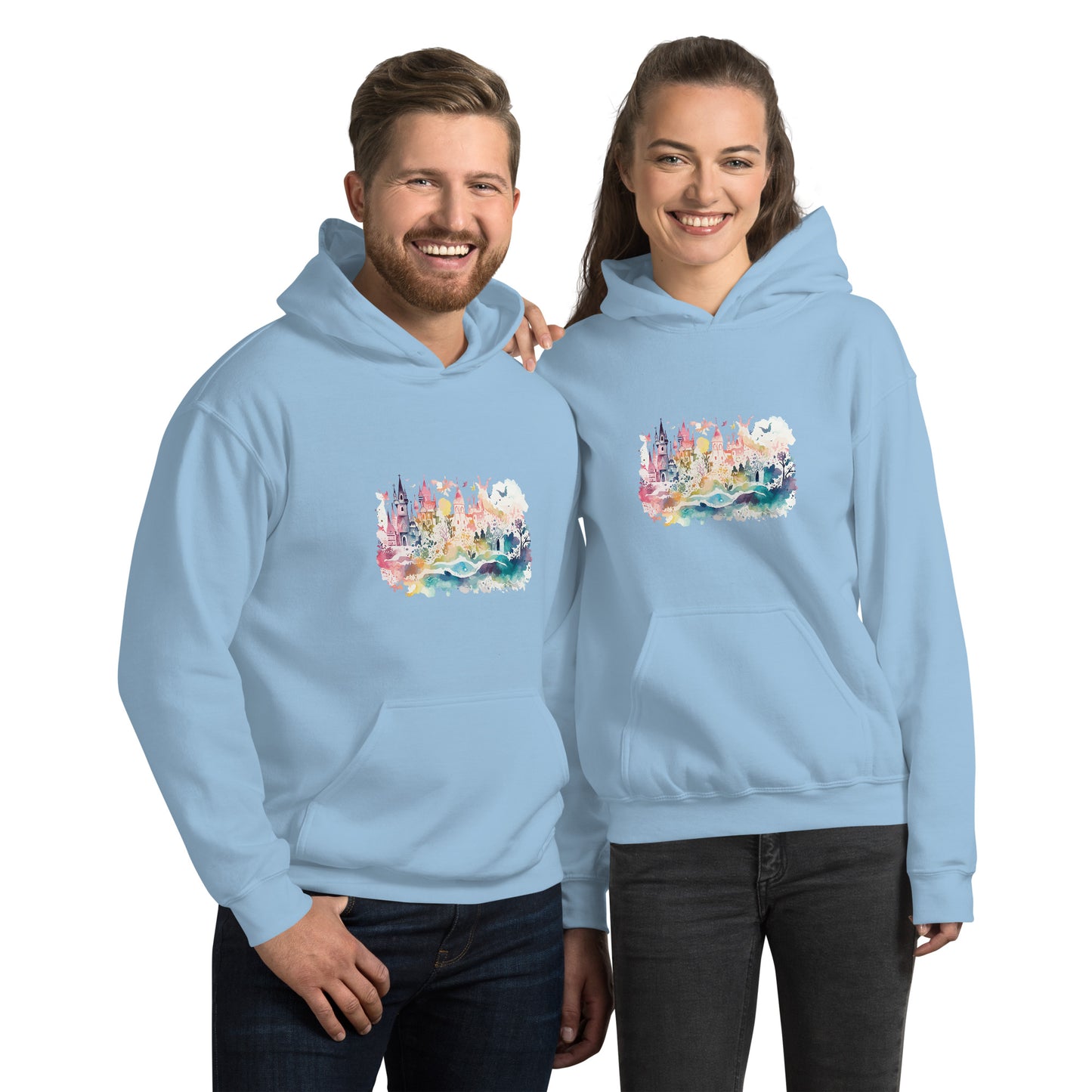 Watercolor Castle Unisex Hoodie