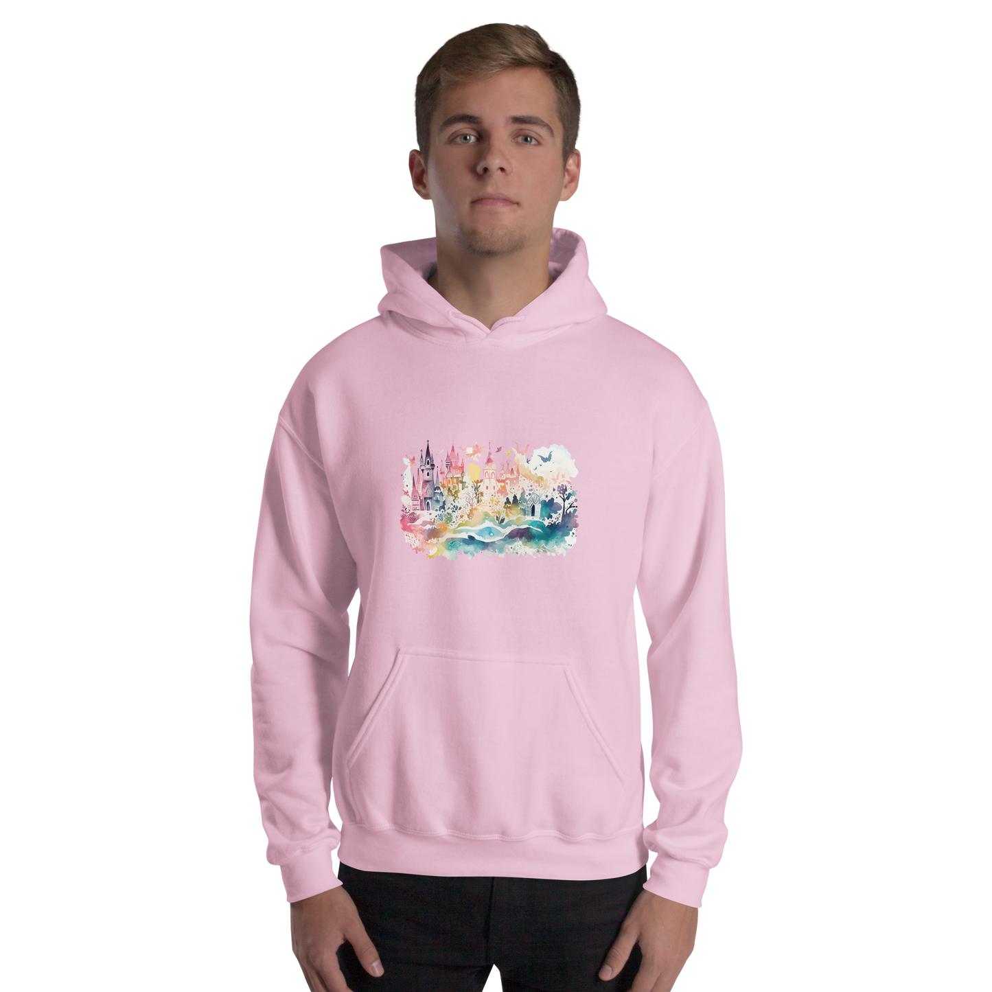 Watercolor Castle Unisex Hoodie