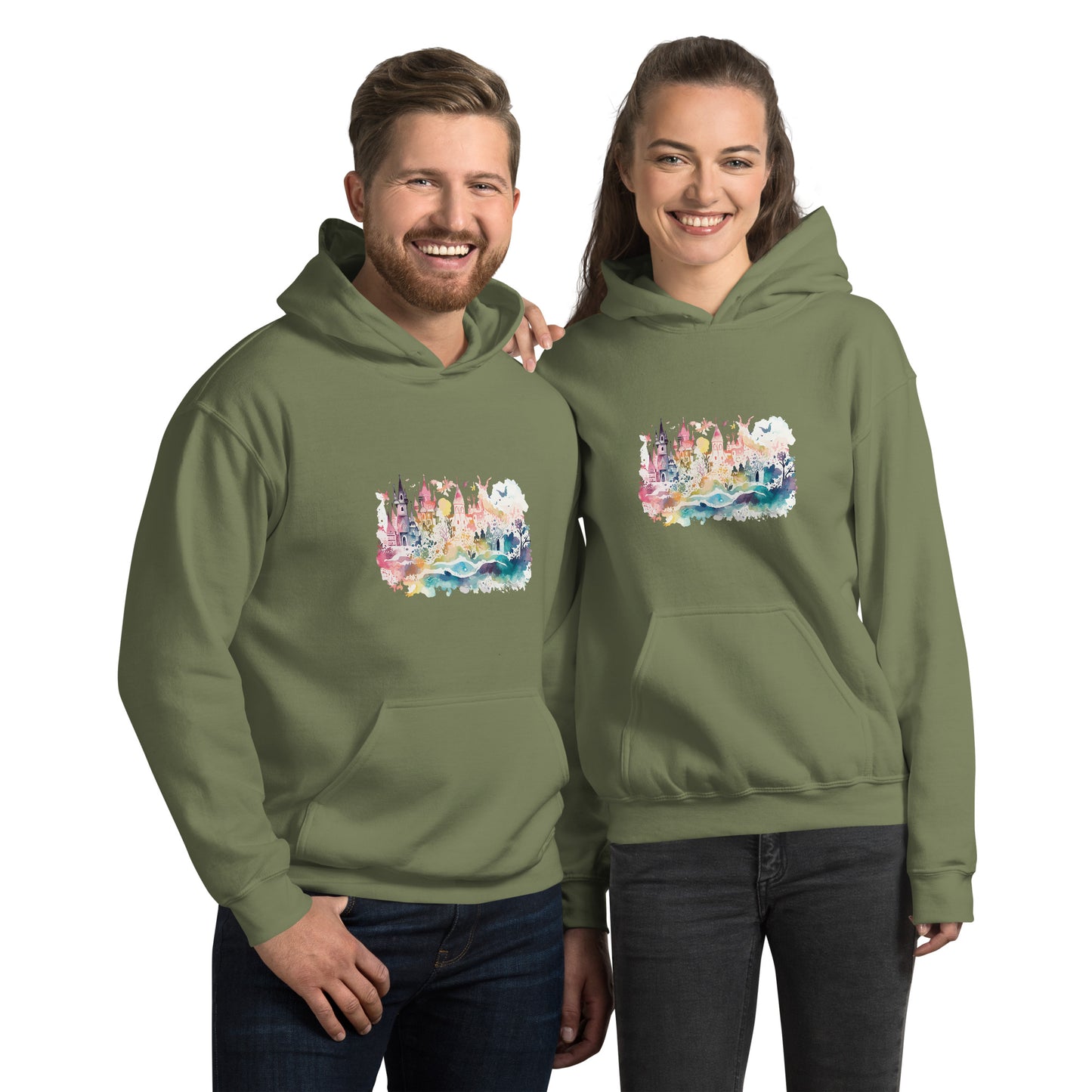 Watercolor Castle Unisex Hoodie