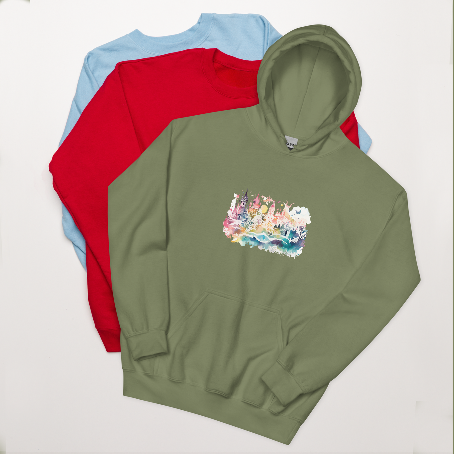Watercolor Castle Unisex Hoodie