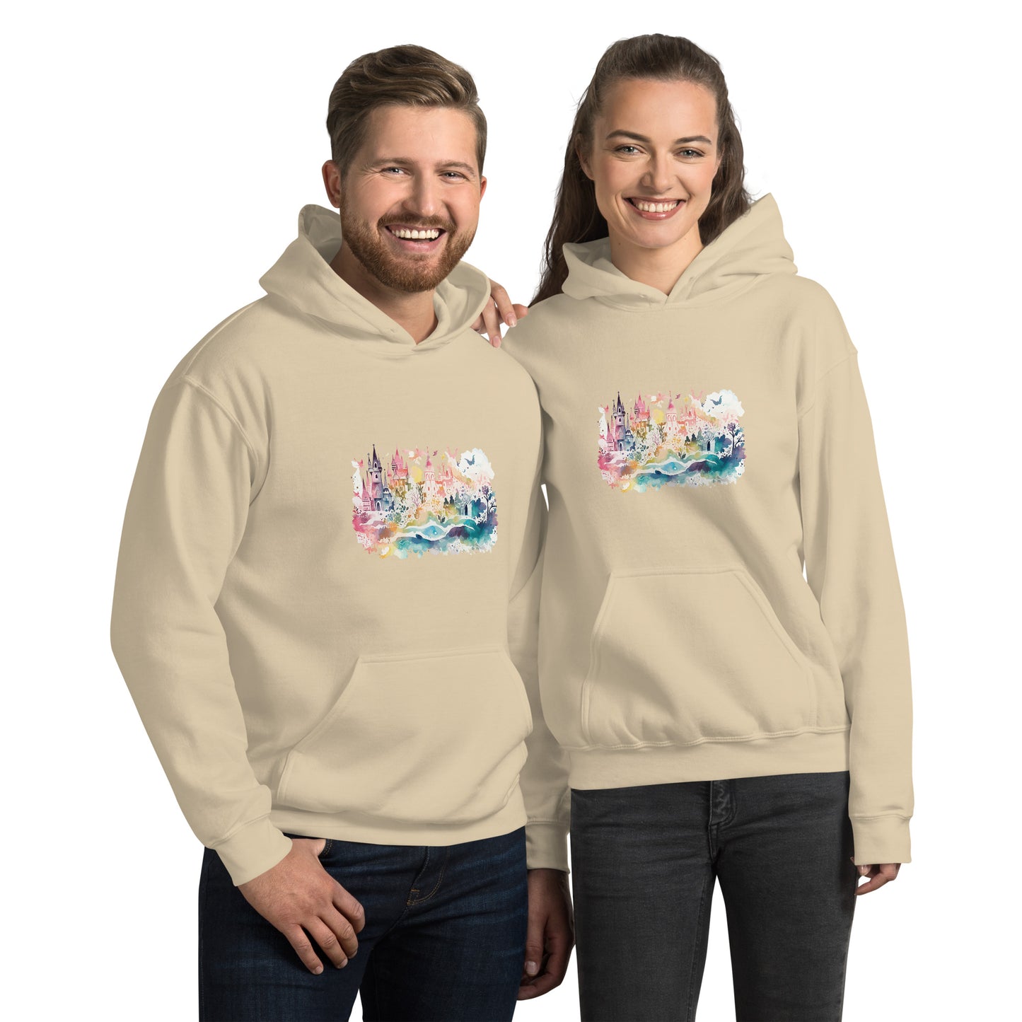 Watercolor Castle Unisex Hoodie