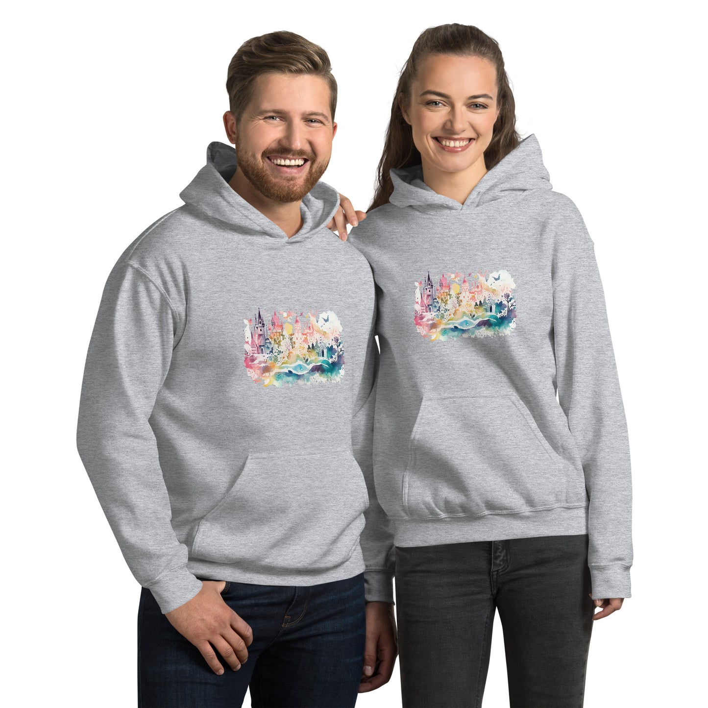 Watercolor Castle Unisex Hoodie